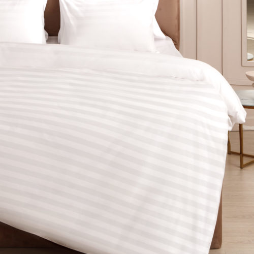 Фото 22 - Комплект постельного белья Страйп Сатин 3см 400TC Белый.